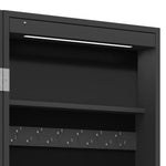 ZNTS Mirror Jewellery Cabinet with LED Lights Free Standing Black 353260