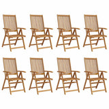 Garden Chair Set of 8 Natural Wood Solid Acacia Wood Standard 3075053