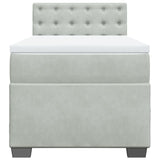 Box Spring Bed with Mattress Light Grey 100x200 cm Velvet 3286246