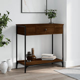 Console Table Brown Oak 75x34.5x75 cm Engineered Wood 834169