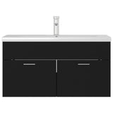 Sink Cabinet with Built-in Basin Black Engineered Wood 3071289
