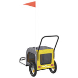 Pet Bike Trailer Yellow and Grey 54.5 x 120 x 161 cm 93847
