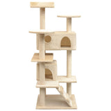 Cat Tree with Sisal Scratching Posts 125 cm Beige 170477