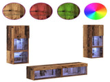 TV Wall Unit Wall-mounted 6 pcs Old Wood Engineered Wood 3402929