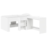 Kids'High Bed Frame with Desk White 80 x 160 cm 3423462