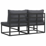 Outdoor Furniture 2 Piece Black and Anthracite Metal 42008026
