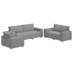 Sofa Set with Cushion 3 pcs Grey 220 x 78 x 84 cm Fabric 3324609
