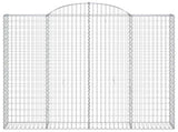 Arched Gabion Baskets 2 pcs 200x30x180/200 cm Galvanised Iron 3146194