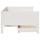 Daybed with Drawers without Mattress White 90x190 cm Single Solid Wood 3302097