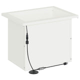Garden Planter with LED 2 pcs White 30 x 40 x 30 cm Steel 8008073