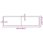 Bathroom Countertop Dark Brown 220x60x cm Treated Solid Wood 3156279