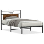 Bed Frame without Mattress Smoked Oak 107x203 cm Engineered Wood 4106739