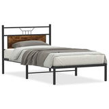 Bed Frame without Mattress Smoked Oak 107x203 cm Engineered Wood 4106739