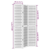 Room Divider 3 Panels White Solid Wood Paulownia 358783