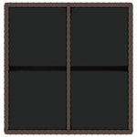 Garden Table Brown 109x107x74 cm Poly Rattan and Glass 316788