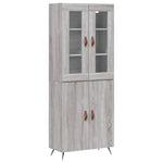Highboard Grey Sonoma 69.5x34x180 cm Engineered Wood 3198191