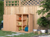 Wooden Garden Storage Shed Fir Wood Tool Cabinet Organiser with Shelves 75L x 56W x115Hcm T3398P315365