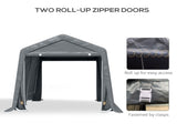 9 X 7.5ft Temporary Outdoor Equipment Shed - Dark Grey T3398P377626