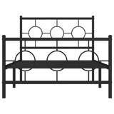 Metal Bed Frame without Mattress with Footboard Black 100x200cm 376239