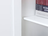 Accent Floor Storage Cabinet Kitchen Cupboard with Adjustable Shelves and 2 Lower Doors, White T3398P341252