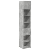 Slim Storage Cabinet Concrete Grey 40x42.5x225 cm Engineered Wood 3281283