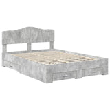 Bed Frame Concrete Grey 160 x 200 cm Engineered Wood 3413171