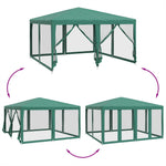 Party Tent with 8 Mesh Sidewalls Green 4x4 m HDPE 4010063