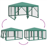Party Tent with 8 Mesh Sidewalls Green 4x4 m HDPE 4010063