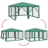 Party Tent with 8 Mesh Sidewalls Green 4x4 m HDPE 4010063