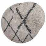 ZNTS Shaggy Rug High Pile Modern Beige and Anthracite Ø 240 cm 375402