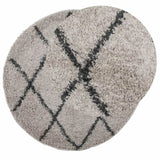 ZNTS Shaggy Rug High Pile Modern Beige and Anthracite Ø 240 cm 375402