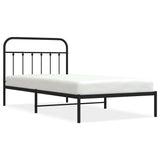 Bed Frame Black Powder-Coated Steel 100x200 cm Bed Frame 352573