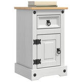 Bedside Table Corona White 35 x 32.5 x 58 cm Solid Pine Wood 42021183