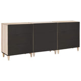 Sideboard 3 pcs White 180 x 33.5 x 75 cm Solid mango wood 3310071