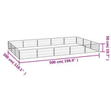 16-Panel Dog Playpen Black 100x50 cm Powder-coated Steel 3115969