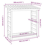 Firewood Rack White 108x64.5x110 cm Solid Wood Pine 822438