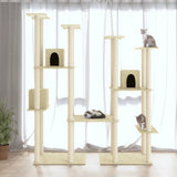 Cat Tree with Sisal Scratching Posts Cream 174 cm 171533