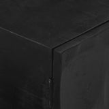 TV Cabinet Black 110x30x40 cm Solid Wood Mango and Iron 372007