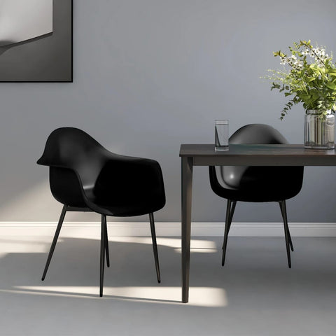 Dining Chairs 2 pcs Black PP 338076