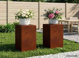 Plant Stand 2 pcs Rusty 30 x 30 x 60 cm Weathering Steel 8012487