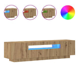 TV Cabinet with LED Lights Artisan Oak 160x35x40 cm Engineered Wood 856360