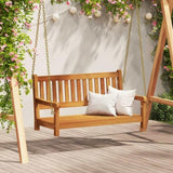 Garden Swing Bench Brown 119 x 35 x 47cm Solid Acacia wood 4105521