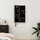 Mirror Jewellery Cabinet Wall Mounted Black 30x8.5x90 cm 353212