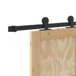Sliding Door Manual Natural and black 93 x 202 cm 3333486