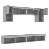 6 Piece TV Wall Units with LED Grey Sonoma Engineered Wood 3216709
