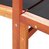 Garden Chair Natural wood colour, Black Solid eucalyptus wood 48702