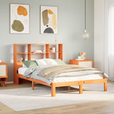 Bookcase Bed without Mattress Wax Brown 120x190 cm Small Double Solid Wood Pine 3322574
