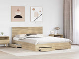 Bed Frame with Drawer Sonoma Oak 140 x 190 cm Engineered Wood 3411307
