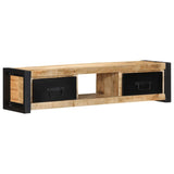 TV Cabinet 100x30x25 cm Solid Rough Wood Mango 4013597
