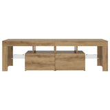 TV Cabinet with LED Lights Artisan Oak 140x36.5x40 cm Engineered Wood 856304